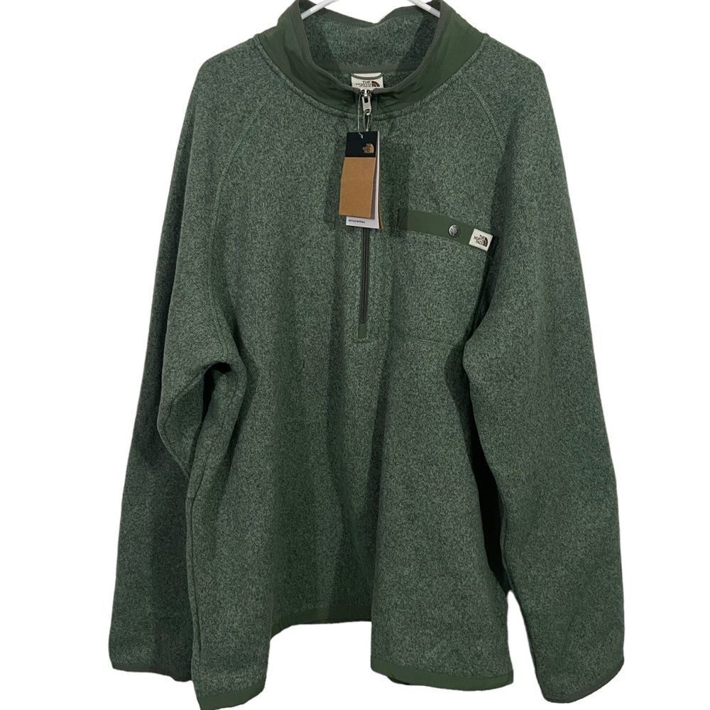 NWT The North Face Olive 1/4 Zip Pullover Fleece Jacket